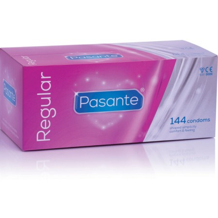Pasante Regular Kondome – 144 Stück, natürlich, glatt, mit Reservoirspitze