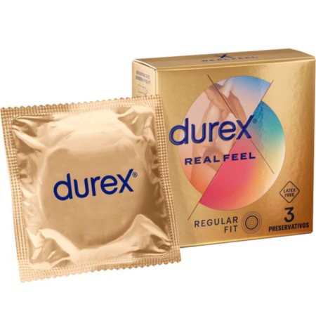 DUREX Real Feel Kondome 3 Stück - Natürliche Hautgefühl, latexfrei