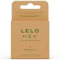 LELO HEX ORGANIC Kondome – 3 Stück, organisches Latex mit L-Arginin