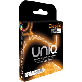 UNIQ Classic Latexfrei Kondome – 3 Stück, extra dünn, transparent
