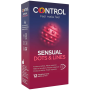 CONTROL Sensual Dots & Lines Kondome 12 Stück – Punkte & Rillen für extra Stimulation