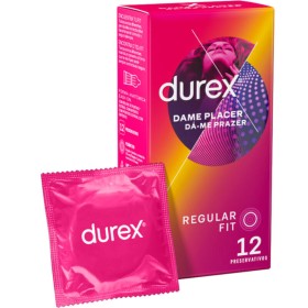 DUREX Dame Placer Kondome – 12 Stück mit Punkten und Rillen für intensives Vergnügen