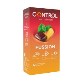 CONTROL Fussion Kondome 12 Stück mit Schokoladen-, Pfirsich- und Erdbeeraroma