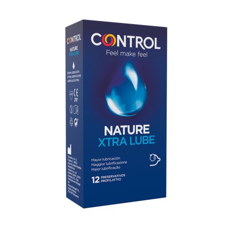CONTROL Extra Lube Kondome 12 Stück – Naturlatex mit zusätzlichem Gleitmittel