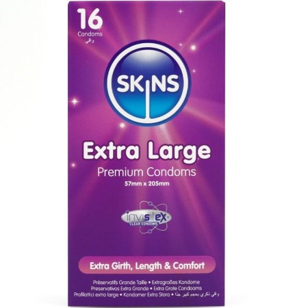 SKINS XL Premium Kondome 16er Pack – extra groß, ultradünn, extra lubriciert
