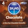 SKINS Premium Kondome mit Schokoladengeschmack, 4er Pack
