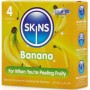 SKINS Premium Kondome mit Bananengeschmack, 4er Pack
