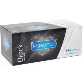 PASANTE Black Velvet Kondome 144er Pack - Schwarze Latex-Kondome mit Komfortspitze