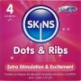 SKINS - DOTS & RIBS Premium Kondome Pack 4 – Texturierte Latexkondome