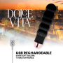DOLCE VITA - Wiederaufladbarer Vibrator Six Schwarz mit 7 Geschwindigkeiten