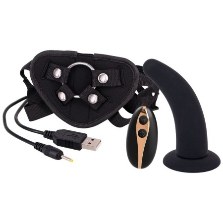 SEVEN CREATIONS - Strap-On Harness mit Vibrationsdildo 12,5 cm