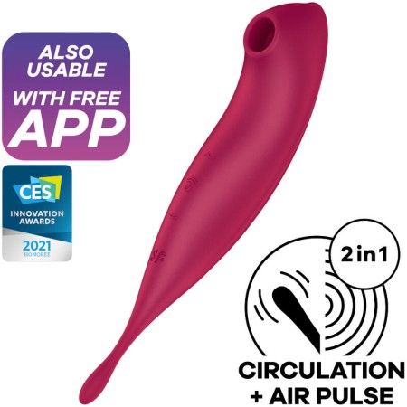 SATISFYER Twirling Pro+ App-gesteuerter Air Pulse Stimulator & Vibrator Rot