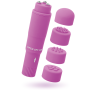GLOSSY - KURT POCKET MASSAGER LILA - Mini Massagestab mit 4 Aufsätzen