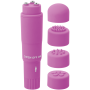 GLOSSY - KURT POCKET MASSAGER LILA - Mini Massagestab mit 4 Aufsätzen
