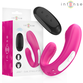INTENSE - Janet Dual U-förmiger Stimulator und Vibrator mit Fernbedienung, Rosa