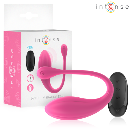 INTENSE - JANICE U-förmiger Doppelstimulationsvibrator mit 10 Vibrationsmodi und Fernbedienung, Rosa