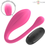 INTENSE - JANICE U-förmiger Doppelstimulationsvibrator mit 10 Vibrationsmodi und Fernbedienung, Rosa