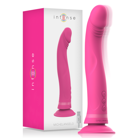 INTENSE Michelangelo Vibrator Dildo aus rosa Silikon mit Saugnapf
