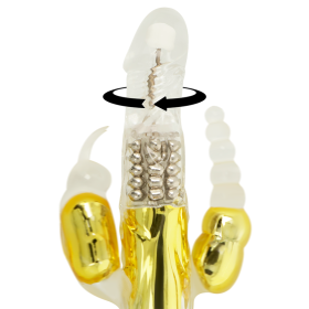 OHMAMA - Multifunktionaler Vibrator Golden mit Doppel-Rabbit