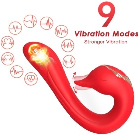 ARMONY Delfin Vibrator mit Mehrfachposition & Wärmeeffekt, Rot
