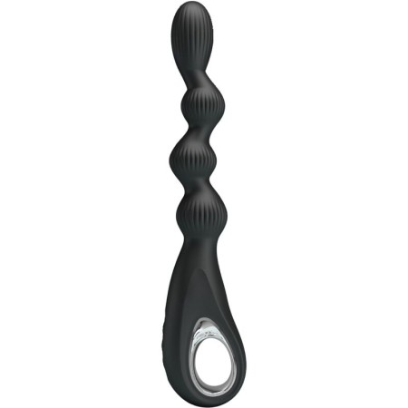 PRETTY LOVE Federer Analvibrator mit 12 Vibrationsmodi, Schwarz