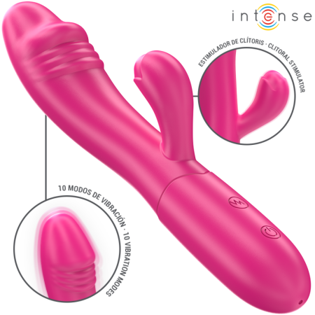 INTENSE - IVY Flexibler Vibrator mit 10 Vibrationsmodi und stimulierender Zunge, Rosa