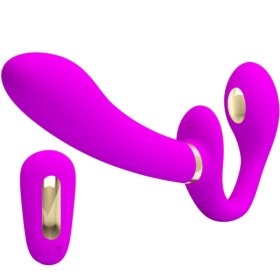PRETTY LOVE Thunderbird Doppelt Strap-On Vibrator mit Fernbedienung, Lila