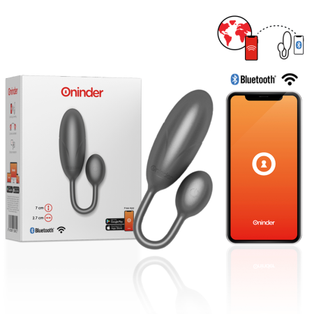 ONINDER DENVER Vibrator Ei Schwarz 7 x 2,7 cm mit kostenloser App