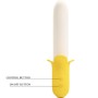 PRETTY LOVE Banana Geek Super Power Vibrator mit 7 Vibrationsmodi und 3 Push-Funktionen aus Silikon, Schwarz