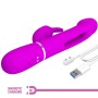 PRETTY LOVE Kampas Rabbit 3-in-1 Multifunktionsvibrator mit Zunge Fuchsia