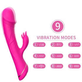 ARMONY Rabbit Vibrator aus Silikon in Fuchsia – 2x9 Vibrationsmodi, wasserdicht, USB wiederaufladbar