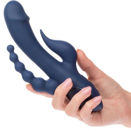 CalExotics Triple Orgasmo Vibrator – Blau, Leistungsstarker 3-in-1 Massagestab