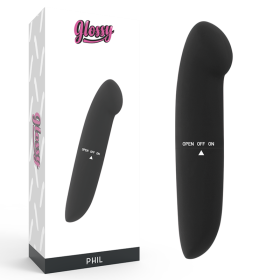 GLOSSY - PHIL Vibrator Schwarz, Reisegröße, G-Punkt-Stimulation
