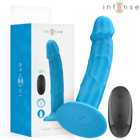 INTENSE - PHOEBE Realistischer Vibrator mit 10 Vibrationsmodi, Blau, Fernbedienung