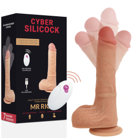 CYBER SILICOCK - Realistischer Fernbedienungsvibrator Mr Rick 20,9 cm -Ø- 4 cm