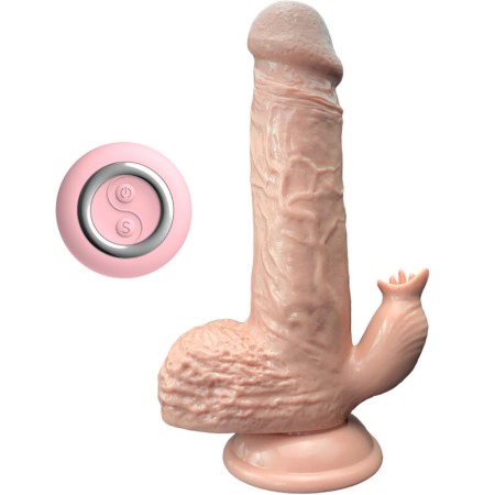 ARMONY - Realistischer Vibrator-Dildo mit Thrusting und Zungenstimulator, 19 cm