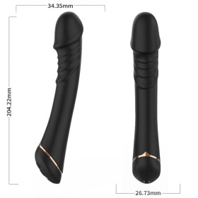 ARMONY - Silikon Dildo Vibrator Schwarz mit 9 Vibrationsmodi, USB Wiederaufladbar
