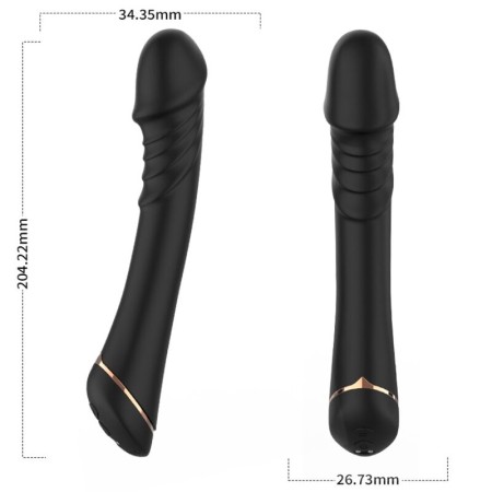 ARMONY - Silikon Dildo Vibrator Schwarz mit 9 Vibrationsmodi, USB Wiederaufladbar