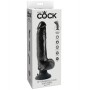 KING COCK - 23 cm vibrierender Dildo mit Hoden, Schwarz